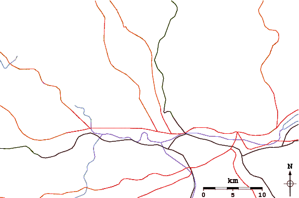 Roads and rivers around Pico do Jaraguá