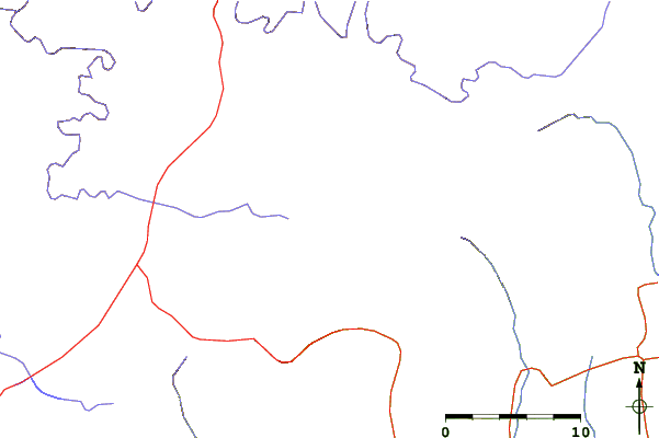 Roads and rivers around Pico do Monte Negro