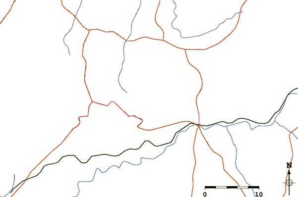 Roads and rivers around Pico do Papagaio