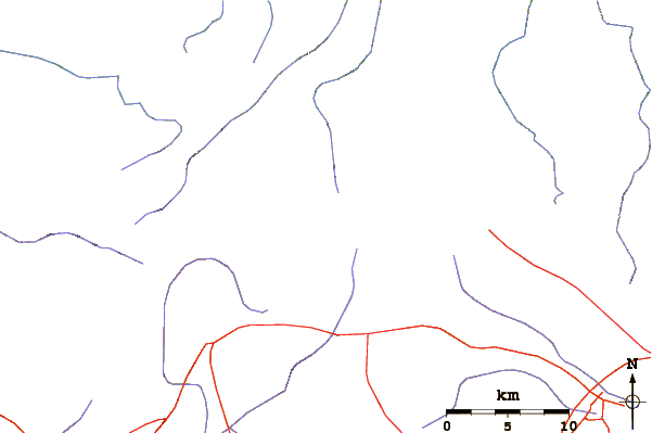 Roads and rivers around Pico do Roncador