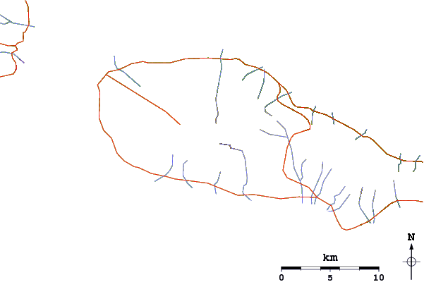 Roads and rivers around Montanha do Pico