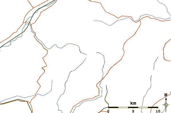 Roads and rivers around Picws Du