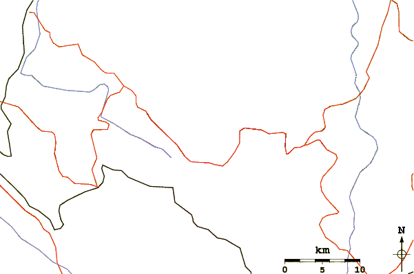 Roads and rivers around Pidurutalagala