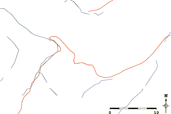 Roads and rivers around Piegan Mountain