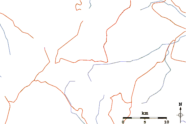 Roads and rivers around Pieria Ori