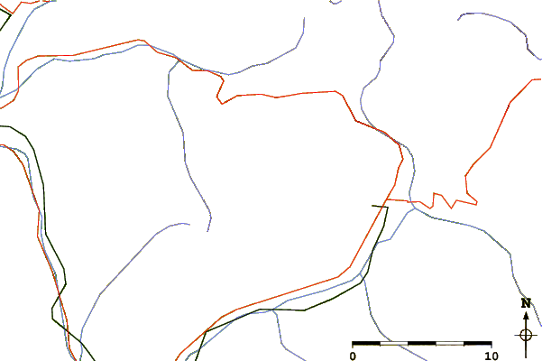 Roads and rivers around Pierra Menta (mountain)