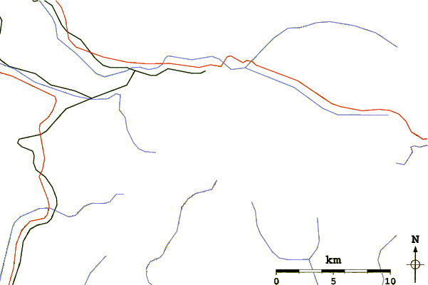 Roads and rivers around Pietrosul Mare