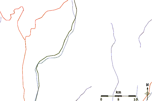 Roads and rivers around Pigeon Peak