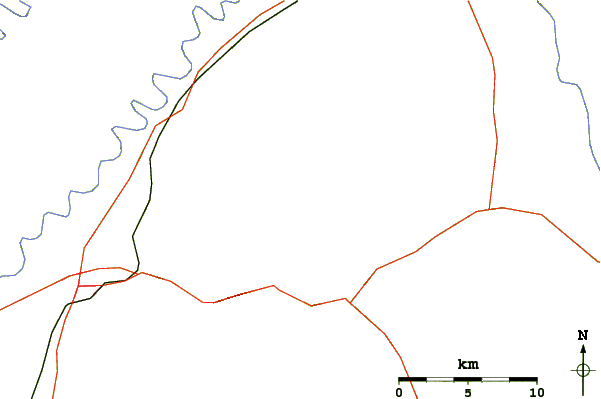 Roads and rivers around Pignut Mountain