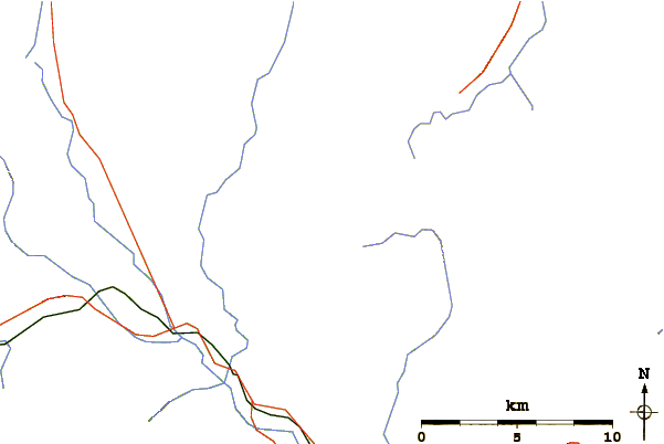 Roads and rivers around Pika Peak