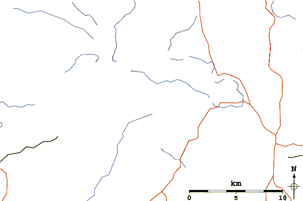 Roads and rivers around Pike of Blisco