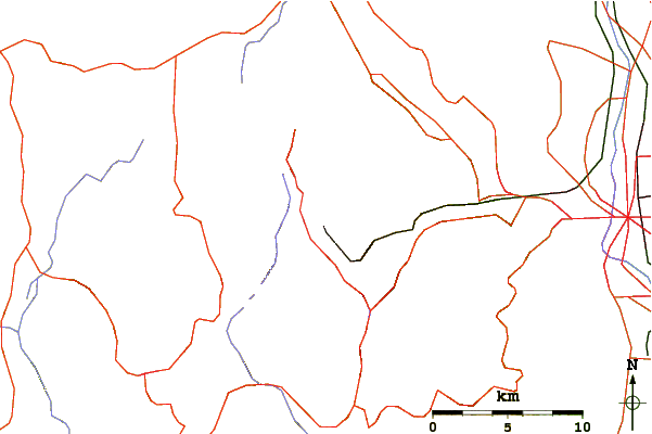 Roads and rivers around Pikes Peak