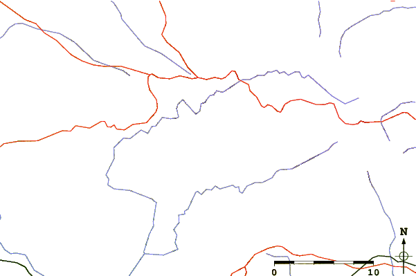 Roads and rivers around Piló dels Senyalets