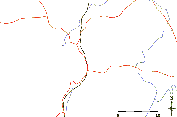 Roads and rivers around Pilot Knob (Iron County, Missouri)