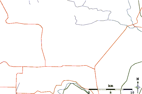 Roads and rivers around Pilot Mountain (British Columbia)