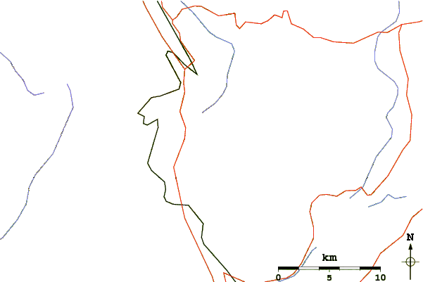 Roads and rivers around Pilot Rock (Jackson County, Oregon)