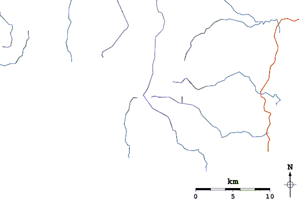 Roads and rivers around Pindars Peak