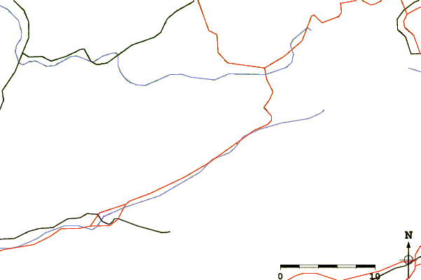 Roads and rivers around Pine Mountain (Appalachian Mountains)