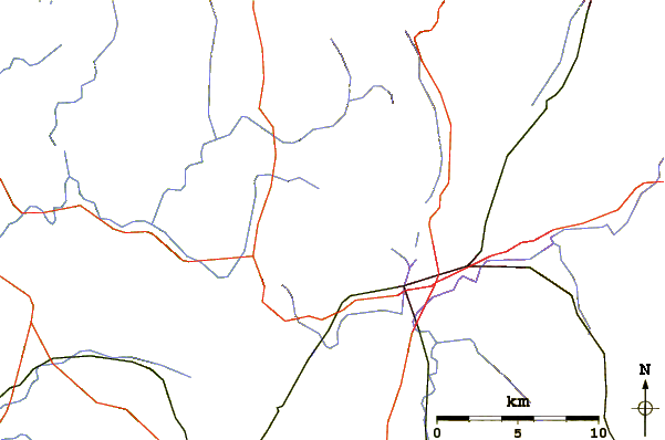 Roads and rivers around Pine Mountain (Taconic Mountains)