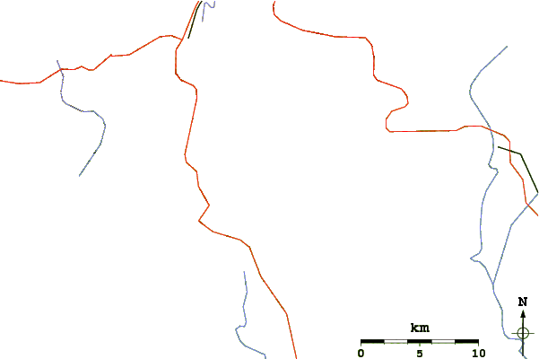 Roads and rivers around Pinnacle Mountain (South Carolina)