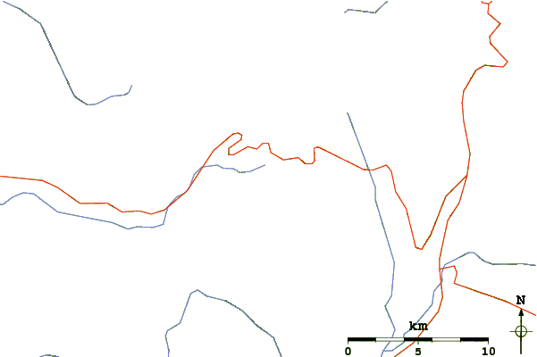 Roads and rivers around Pinnacle Peak