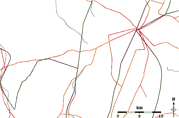 Roads and rivers around Pinnacle Rock (Connecticut)