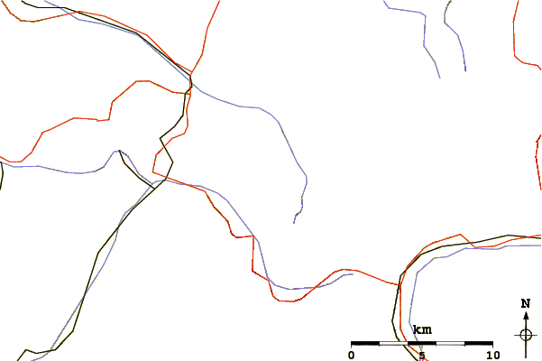 Roads and rivers around Pischahorn