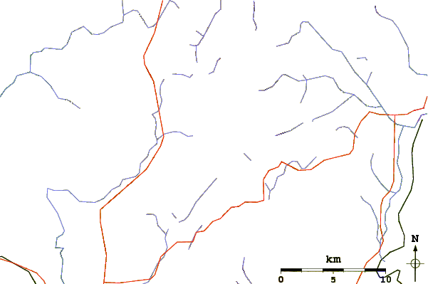 Roads and rivers around Pitcher Mountain