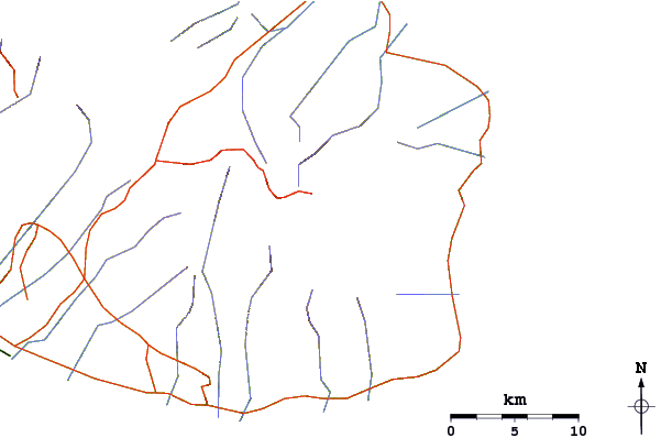 Roads and rivers around Piton de la Fournaise