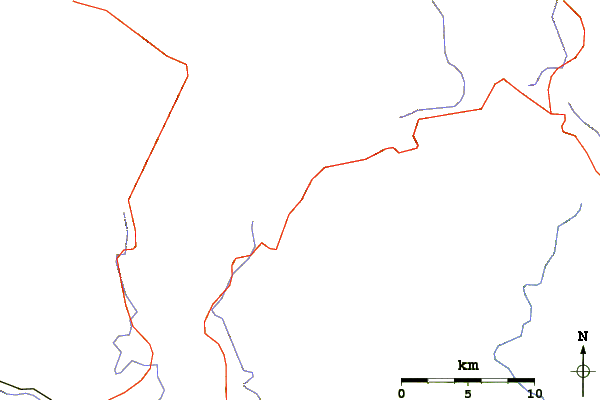 Roads and rivers around Pixie Mountain