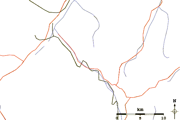 Roads and rivers around Piz Albris