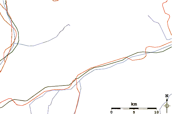 Roads and rivers around Piz Alpetta