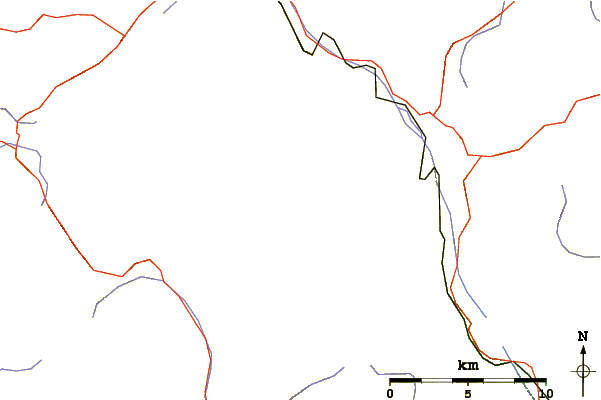 Roads and rivers around Piz Argient