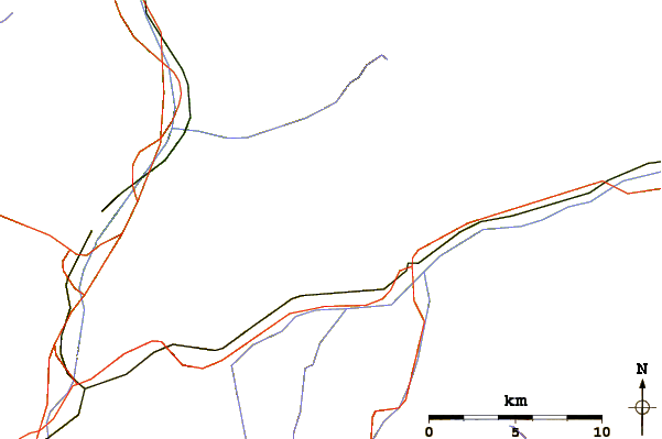 Roads and rivers around Piz Ault