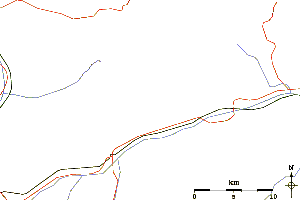 Roads and rivers around Piz Avat