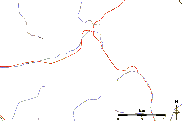 Roads and rivers around Piz Bacun