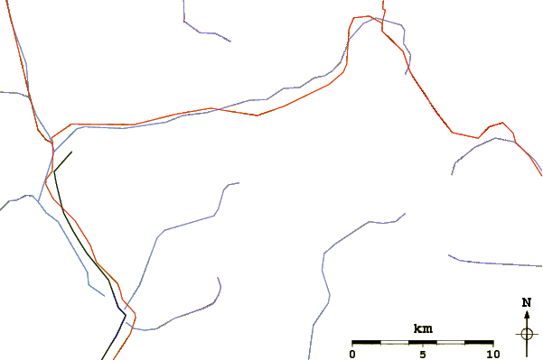 Roads and rivers around Piz Badile