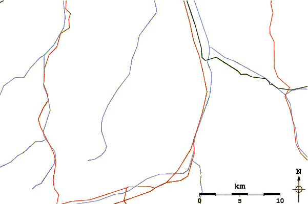 Roads and rivers around Piz Beverin