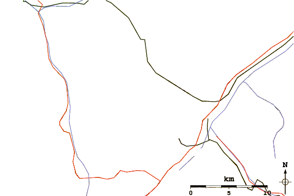 Roads and rivers around Piz Bial