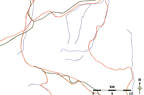 Roads and rivers around Piz Blas