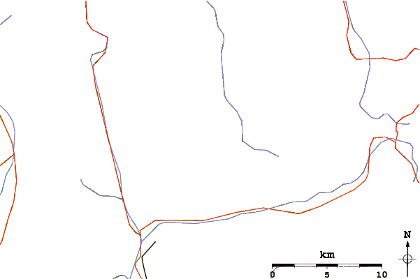 Roads and rivers around Piz Bles