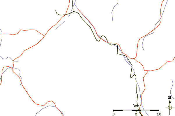 Roads and rivers around Piz Boval