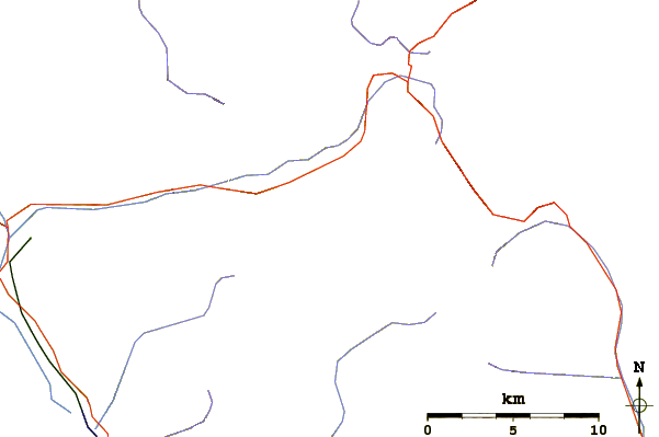 Roads and rivers around Piz Cacciabella