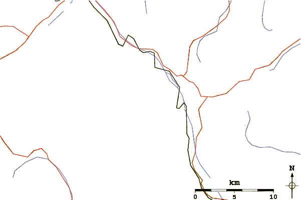 Roads and rivers around Piz Cambrena