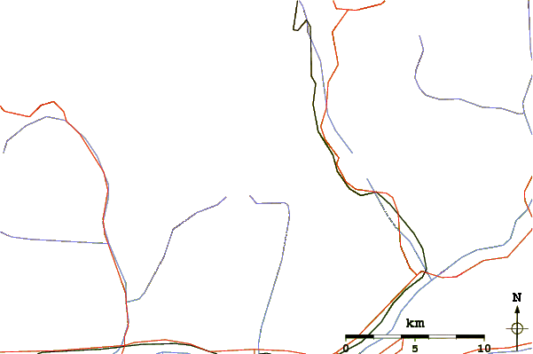 Roads and rivers around Piz Cancian