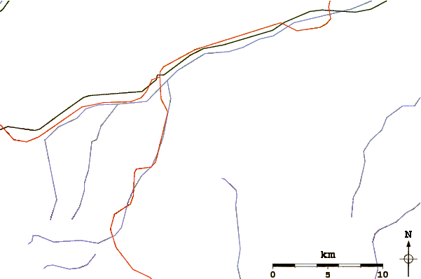 Roads and rivers around Piz Caschleglia