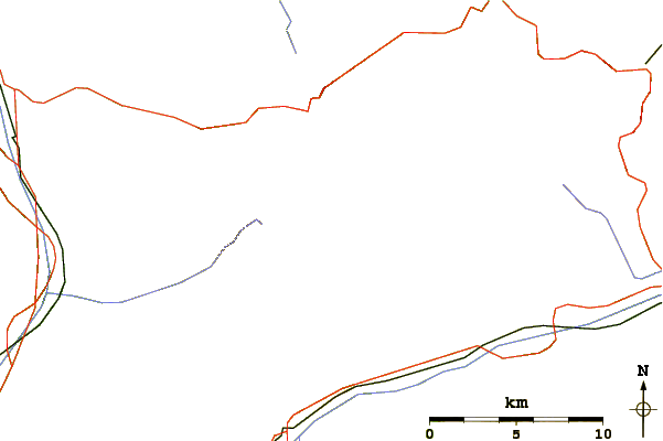 Roads and rivers around Piz Cazarauls