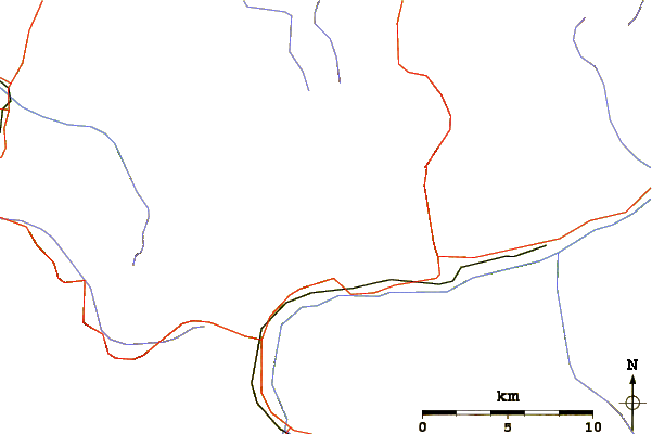 Roads and rivers around Piz Champatsch