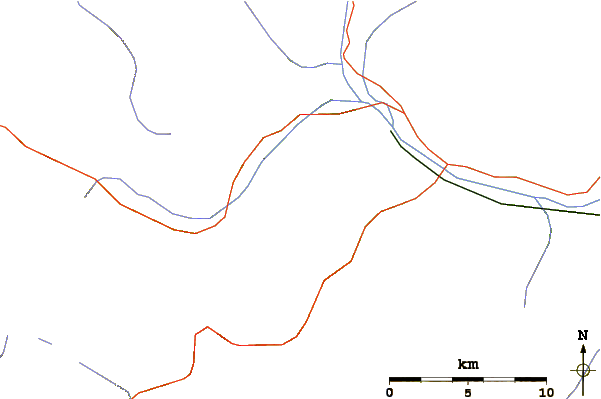 Roads and rivers around Piz Chavalatsch