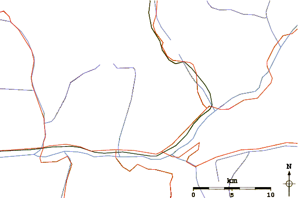 Roads and rivers around Piz Combul